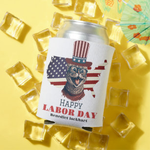 Enfriador De Latas Sencillo Día del Trabajo Elegante con camiseta con