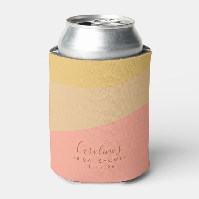 Enfriador De Latas Sencillo Sherbet Pastel Personalizado Bridal Showe (Lata Anverso)