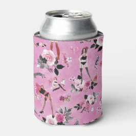 Enfriador De Latas SEÑORA DE LOS GATOS FLORAL Rosa Caliente