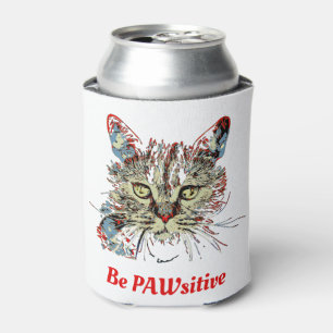 Enfriador De Latas Ser PAWsitive, graciosa cita de gato