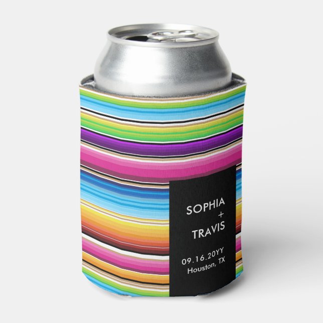 Enfriador De Latas Serape Springtime Stripes | Boda (Lata Anverso)