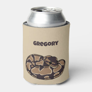 Enfriador De Latas Serpiente de Ball Python, marrón y tan personaliza