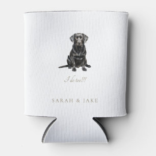 Enfriador De Latas Servilletas de boda de mascota personalizadas Blac