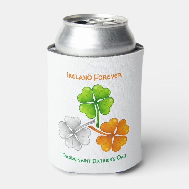 Enfriador De Latas Shamrock afortunado de Irlanda (Lata Anverso)