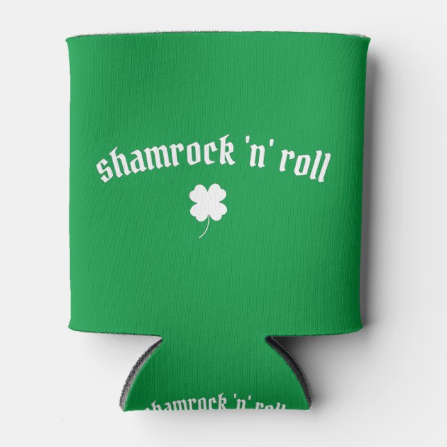 Enfriador De Latas Shamrock n roll St Patrick's Day (Anverso)