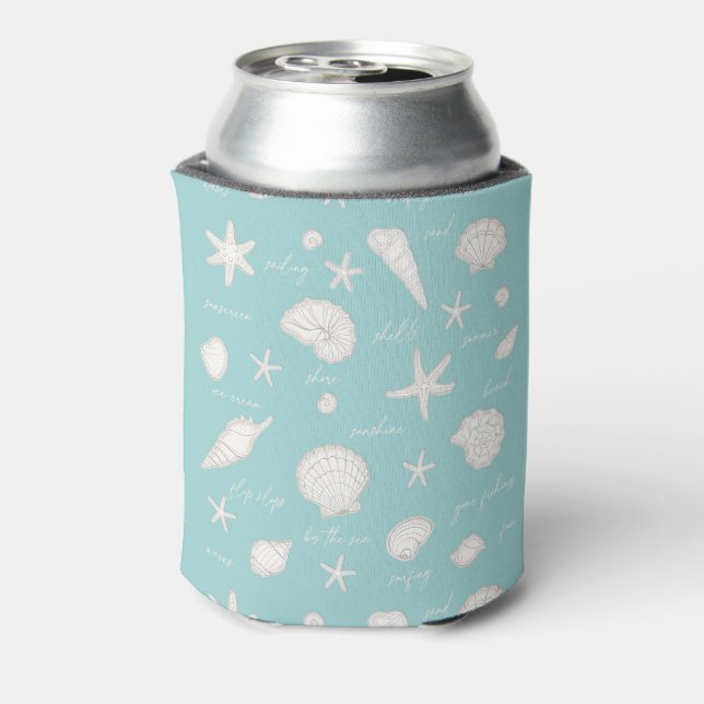 Enfriador De Latas Shells Starfish Sun Fun Textos Ivory ID918 (Reverso de la lata)