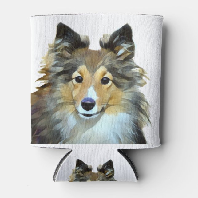 Enfriador De Latas Sheltie Collie Herd Dog (Anverso)