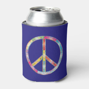 Enfriador De Latas Signo de paz colorida