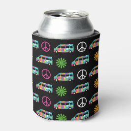 Enfriador De Latas Signo de paz de bus hippie de los 70