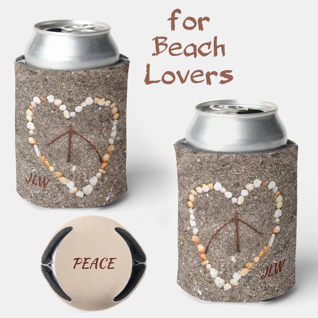 Enfriador De Latas Signo de paz en la playa de arena (Subido por el creador)