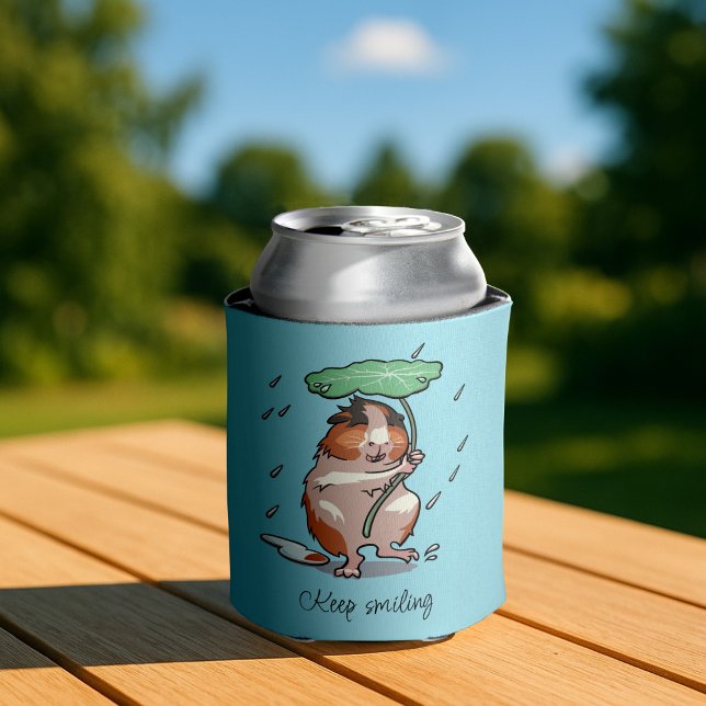 Enfriador De Latas Sigue Sonriendo Feliz Cerdo De Guinea Disfrutando  (Subido por el creador)