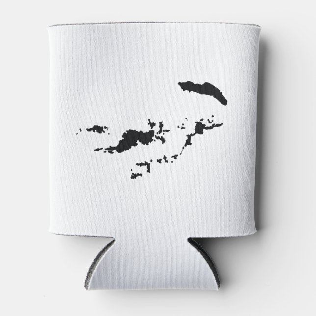 Enfriador De Latas Silhouette de las Islas Vírgenes Británicas (Anverso)