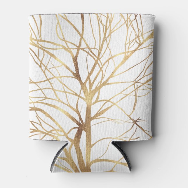 Enfriador De Latas Silhouette moderna de árbol de oro Diseño blanco m (Anverso)