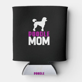 Enfriador De Latas Silhouette Poodle Mom Pink Design