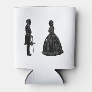 Enfriador De Latas silueta de abraham lincoln mary todd lincoln