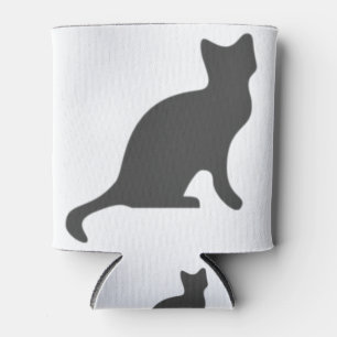 Enfriador De Latas Silueta felina de gato gris de carne animal