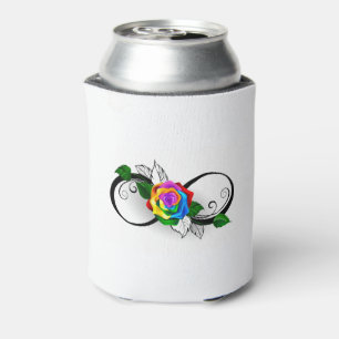 Enfriador De Latas Símbolo infinito con Rosa arcoiris