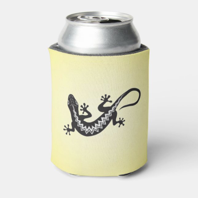Enfriador De Latas Símbolo nativo americano de lagarto (Reverso de la lata)