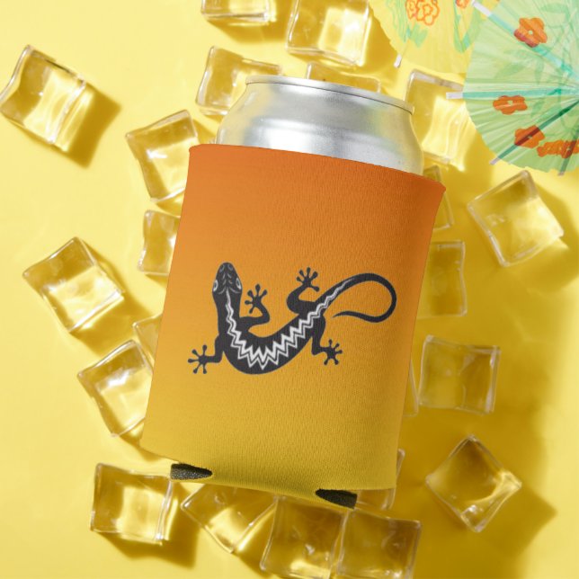 Enfriador De Latas Símbolo nativo americano de lagarto (Verano in situ)