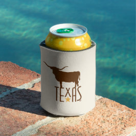 Enfriador De Latas Símbolos de Texas, Longhorn, marrón