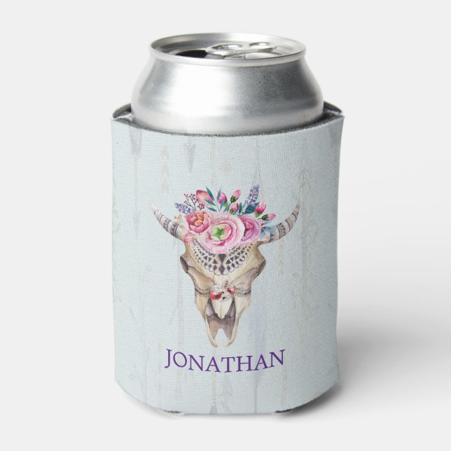 Enfriador De Latas Símbolos Indios Crecen Con Flor (Lata Anverso)
