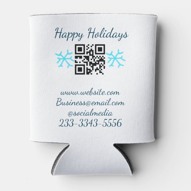 Enfriador De Latas simple custom QR code add your name text  Classic  (Anverso)