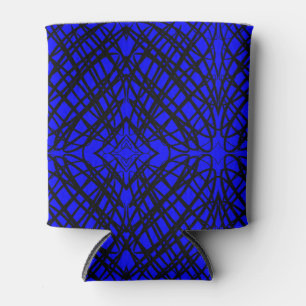 Enfriador De Latas Simple Garabato Baldosas Espejo Azul