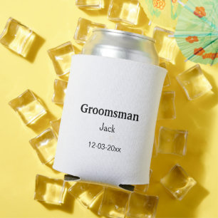 Enfriador De Latas SIMPLE MINIMAL añada tu nombre personalizado groom