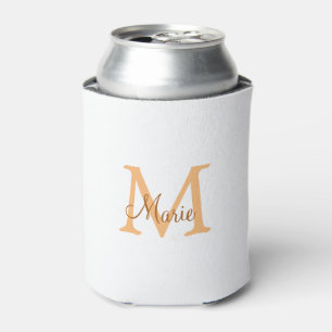 Enfriador De Latas simple minimal añadir nombre monograma naranja mar