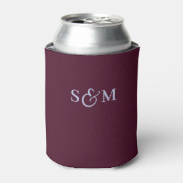 Enfriador De Latas Simple Monograma de Bodas con Ampersand Script