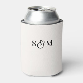 Enfriador De Latas Simple Monograma Símbolo Ampersand Boda