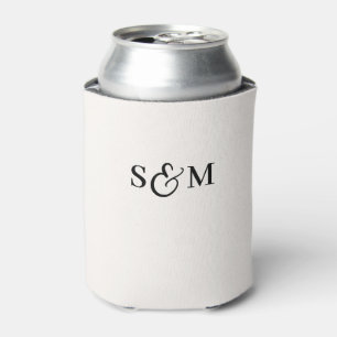 Enfriador De Latas Simple Monograma Símbolo Ampersand Boda