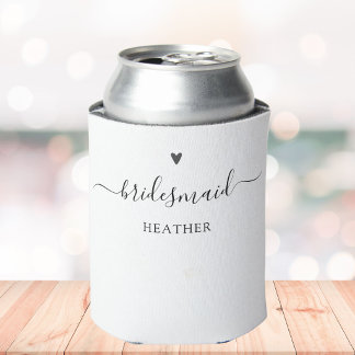 Enfriador De Latas Simple y elegante guion de caligrafía Dama de hono
