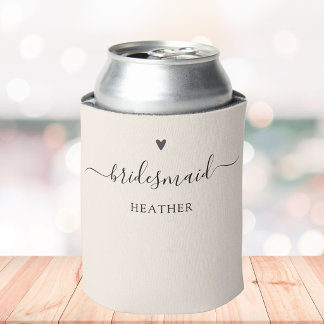 Enfriador De Latas Simple y elegante guion de caligrafía Dama de hono