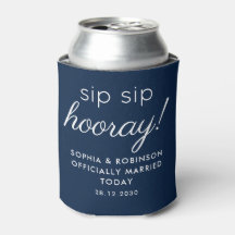 Sip Sip Hooray Wedding Favor Navy Blue Funny