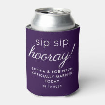 Sip Sip Hooray Wedding Favor Royal Purple Funny