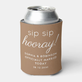 Enfriador De Latas Sip Sip Hooray Wedding Favorece la gracia francesa