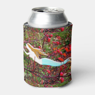 Enfriador De Latas sirena de la azul-cola del pelo del oro