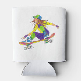 Enfriador De Latas Skateboarder Chica de refrigeración