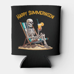 Enfriador De Latas Skeleton Beach Lounging Halloween