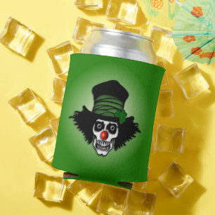 Enfriador De Latas Skeleton Irlandés Clown Green