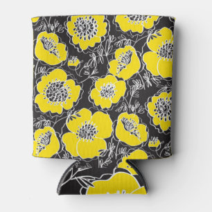 Enfriador De Latas Sketch Peony Flowers Fun Pattern