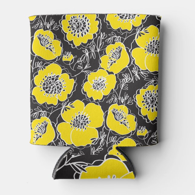 Enfriador De Latas Sketch Peony Flowers Fun Pattern (Anverso)