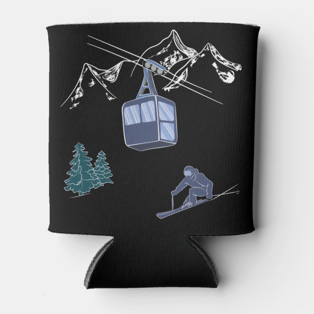 Enfriador De Latas Ski Scene Winter Sports (Anverso)