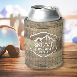 Enfriador De Latas Ski Vermont Rustic Killington Stowe Stratton Wood