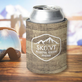 Enfriador De Latas Ski Vermont Rustic Killington Stowe Stratton Wood