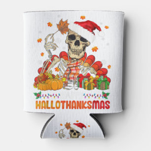 Enfriador De Latas Skull Acción de Gracias Feliz Navidad Hallothan