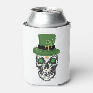 Enfriador De Latas Skull De Azúcar St Patrick Day Leprechaun Shamrock
