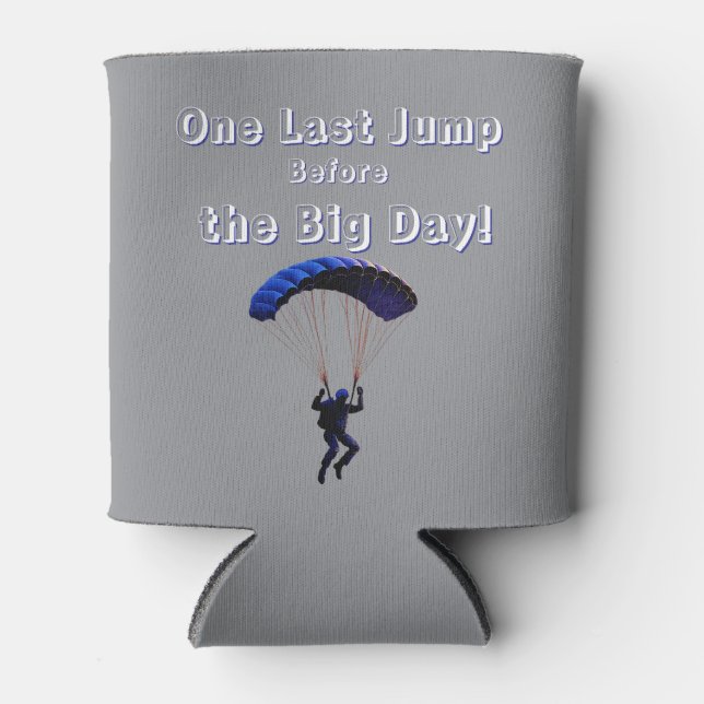 Enfriador De Latas Skydiving Bachelor Party Divertido tema de aventur (Anverso)