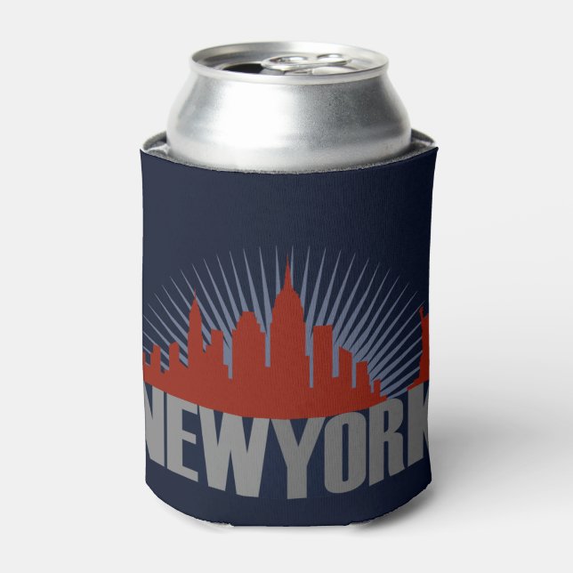 Enfriador De Latas Skyline de Nueva York (Lata Anverso)